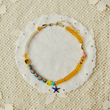 YELLOW BLUE STARFISH NECKLACE
