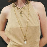 WHITE PEARL CHARM NECKLACE