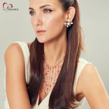 Rose Quartz Floral Stud Earrings (Cindy Selected)