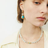 MOONSTONE TURQUOISE BEADED NECKLACE