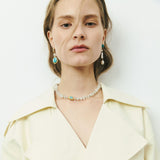 TURQUOISE WHITE DROP EARRINGS