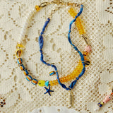 YELLOW BLUE STARFISH NECKLACE
