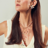 Rose Quartz Fringe Princess Necklace (Cindy Selected)