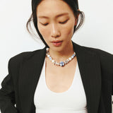 PRINTED STONE BEAD NECKLACE