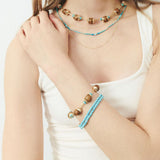ASYMMETRICAL AMAZONITE TURQUOISE STRETCHY BRACELET