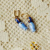BLUE FISH DROP EARRINGS