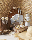 GOLD CHAIN PEARL LAYER LARIAT NECKLACE