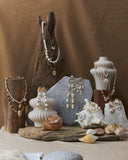 GOLD SHELL PEAR DROP EARRINGS