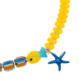 YELLOW BLUE STARFISH NECKLACE