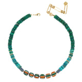 OCEAN BLUE MIX BEAD NECKLACE
