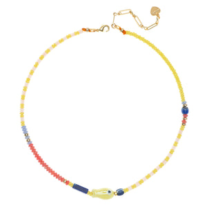 LEMON CHERRY BEADED NECKLACE
