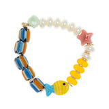 MIX STONE CHUNKY STRETCH BRACELET