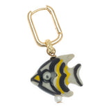 BLACK GOLD FISH DROP EARRINGS