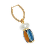 LAPIS YELLOW BEAD DROP EARRINGS