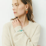GEOMETRICAL BROWN GOLD EARRINGS