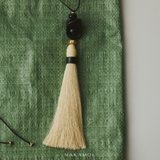 MIDNIGHT ONYX IVORY TASSEL NECKLACE (PRE-ORDER TAKES 30 DAYS)