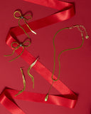 GOLS CHAIN BOW  EARRINGS