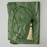 MIDNIGHT ONYX IVORY TASSEL NECKLACE (PRE-ORDER TAKES 30 DAYS)