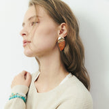 GEOMETRICAL BROWN GOLD EARRINGS