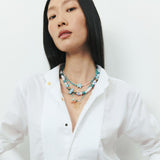 TRIPLE FISH BEADED NECKLACE