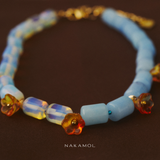 AQUAMARINE AND OPAL BLOOM NECKLACE (PRE-ORDER TAKES 15 DAYS)