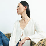 WHITE PEARL SWIRL CHARM NECKLACE