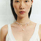 FACETED WHITE PEARL GOLD CHAIN NECKLACE