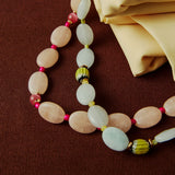 AQUAMARINE GLASS BEADS NECKLACE
