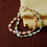 AQUAMARINE GLASS BEADS NECKLACE