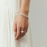 PINK FLOWER PEARL BRACELET