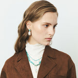 CHUNKY TURQUOISE BAROQUE PEARL  NECKLACE