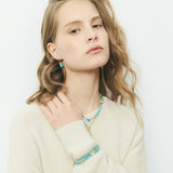 TURQUOISE MIX BEADED NECKLACE