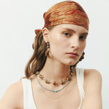 BROWN BALL TURQUOISE NECKLACE