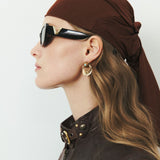 TEXTURED GOLD BROWN EARRINGS