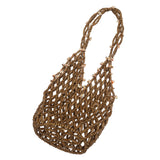 HOBO WOODEN BEADS BAG — BROWN