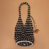 HOBO WOODEN BEADS BAG — BLACK