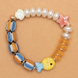 MIX STONE CHUNKY STRETCH BRACELET