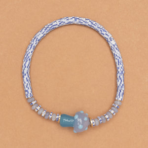 BLUE PRISM BEADED STRETCH BRACELET