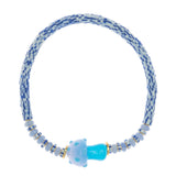 BLUE PRISM BEADED STRETCH BRACELET