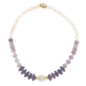 PURPLE CREAM STRETCH BRACELET