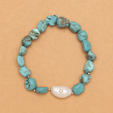 CHUNKY TURQUOISE STRETCHY BRACELET