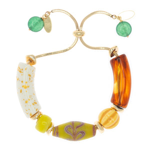 INDONESIAN BEADS GREEN AGATE BRACELET