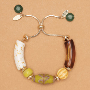 INDONESIAN BEADS GREEN AGATE BRACELET
