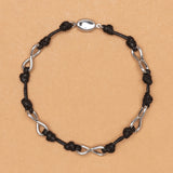 Black Sea Knot Leather Rope Bracelet
