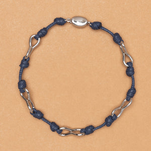 Blue Sea Knot Leather Rope Bracelet