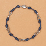 Blue Sea Knot Leather Rope Bracelet