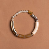 TAUPE DISC STRETCHY BRACELET