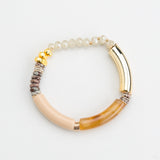 TAUPE DISC STRETCHY BRACELET