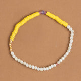 YELLOW WHITE STRETCHY BRACELET
