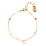 GOLD A BEAD STUD BRACELET